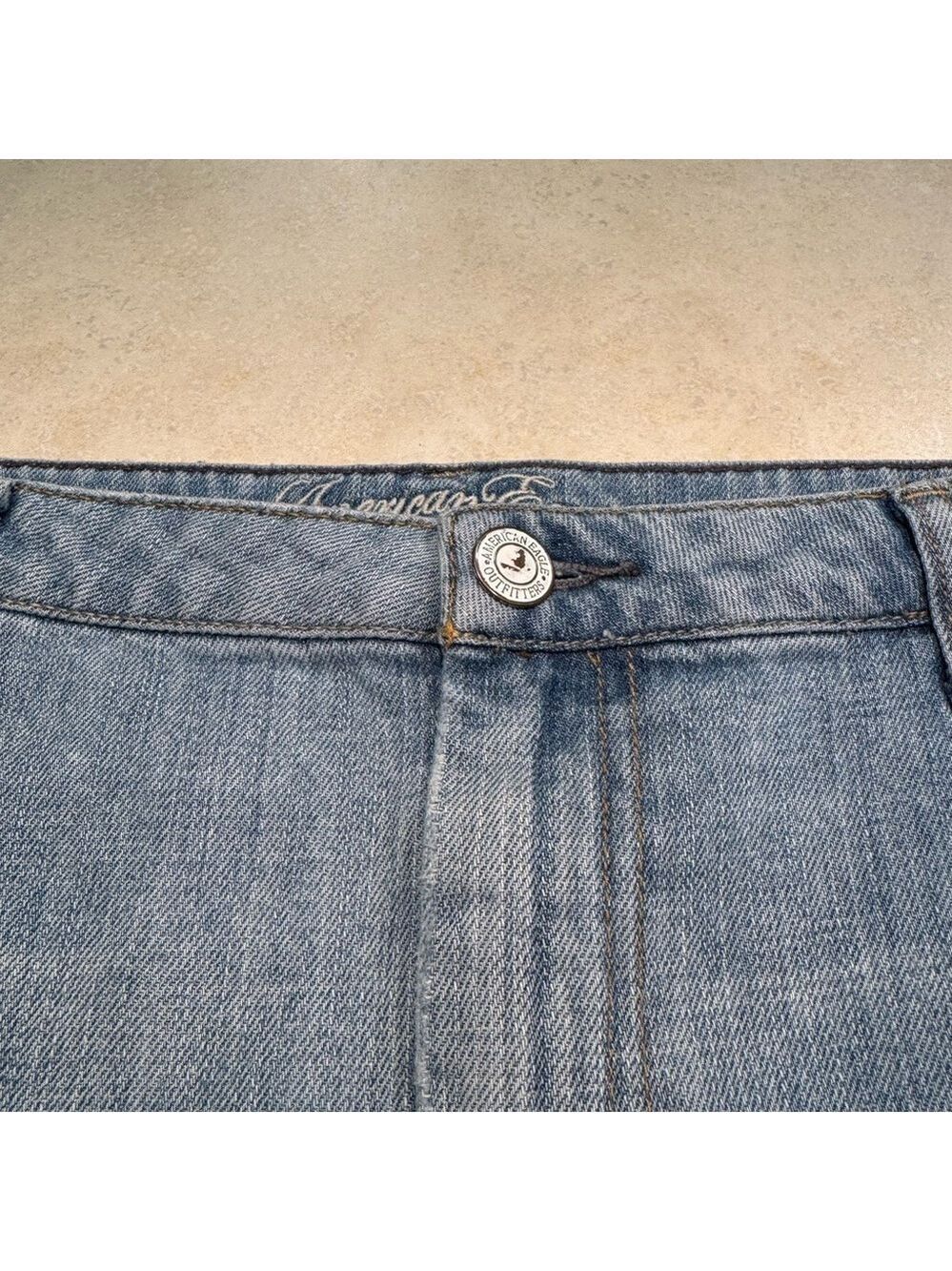 American Eagle Distressed Denim Mini Skirt - Picture 9 of 9